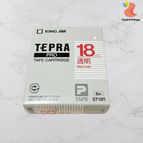 45【新品】テプラPRO カートリッジ 透明 18mm 赤字