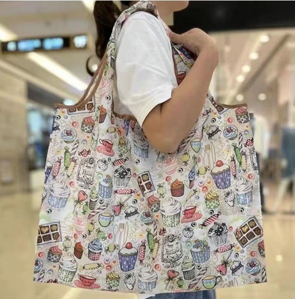 ■新品■エコバッグ【スイーツ】ケーキ チョコ 大容量 コンパクト 簡単 かわいい 便利 ショッピングバッグ