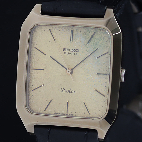 Vintage【NEAR MINT】Seiko Dolce 5931-5460 Gold Dial Quartz