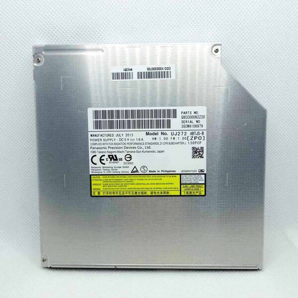 【送料無料・動作確認済み】Panasonic Blu-Ray Multiドライブ UJ272 中古品 パナソニック 9.5mm厚 SATA BDXL対応