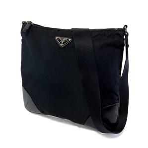 PRADA プラダ ナイロン テスート ショルダーバッグ ブラック レザー BT0332 美品