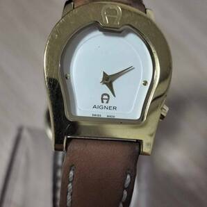 珍品 稼働品 AIGNER アイグナー VERONA スイス製 金 ゴールド
