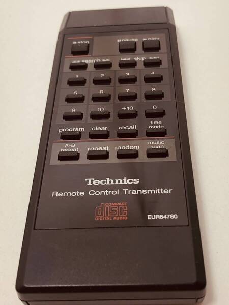【テクニクス 純正 リモコン 9X11】動作保証 即日発送 EUR64780 CDプレイヤー用 Technics SL-P550