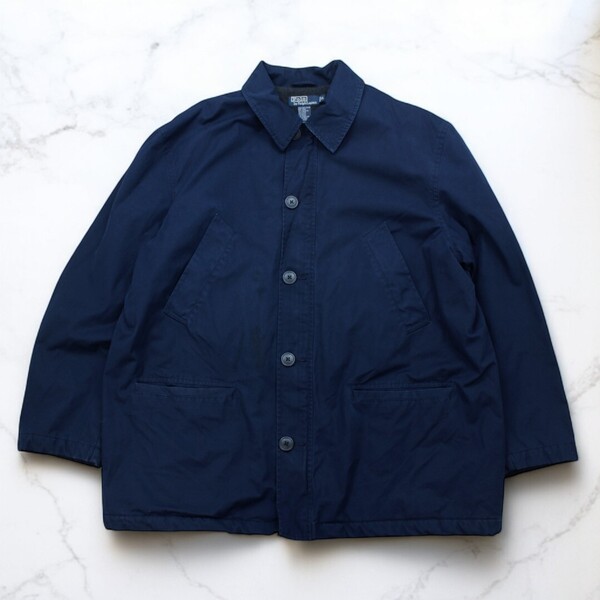 古着 POLO RALPH LAUREN NAVY ポロラルフローレン コットンハーフコート【Vintage】