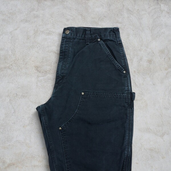 古着 MEXICO製 CARHARTT W36×L32 B136 DOUBLE KNEE BLK カーハート ダブルニー カーペンターパンツ【Vintage】