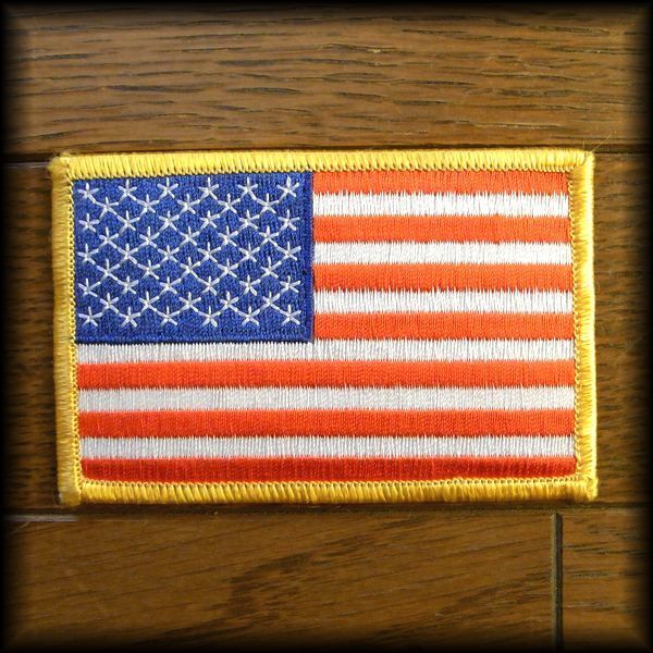 USA アメリカ国旗 星条旗 ワッペン Sz 9cmX5,8cm