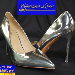 ★サイズ26.5cm★スティレットヒールパンプス(ピンヒール・ポインテッドトゥ)◆シルバー◆ 11cmヒール◆ K15-S-43