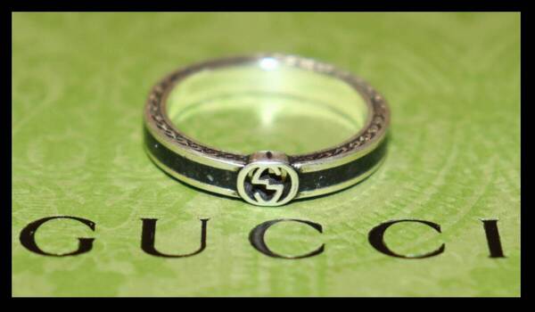 送料無料 即決【未使用】 GUCCI ★ インターロッキングG スリムリング 23号 ★ グッチ 国内正規品 指輪 GG AG925 701620 併