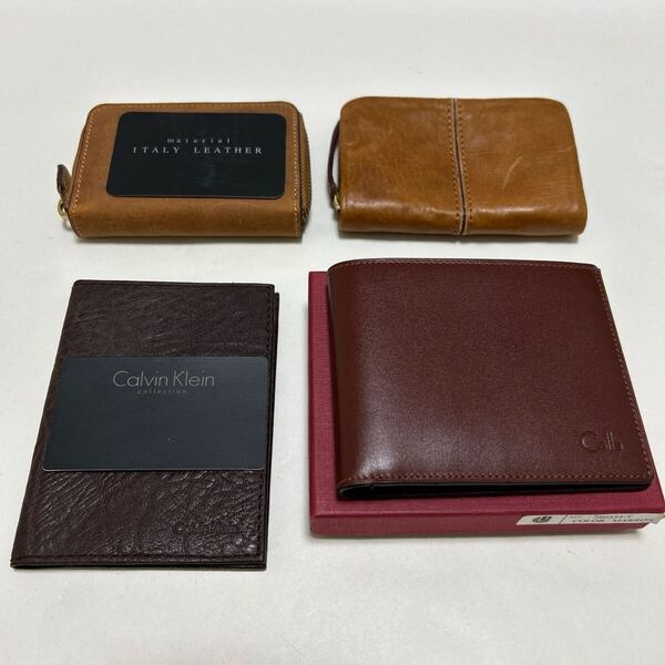 ☆新品-未使用☆ ◆ブラウン系 財布&小物 4点セット◆ カルバンクライン-カードケース Celle-箱付き バギーポート等【送料無料】0430