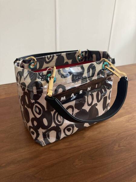 新品未使用 マルニ MARNI PVC トートバッグ 革ハンドル IVORY(アイボリー)