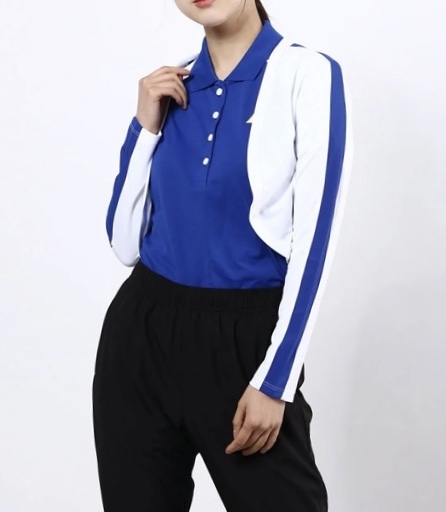 【ルコック/le coq sportif】GOLFレディース 春夏用 ボレロ&ポロシャツのセット・Mサイズブルー/ホワイト(使用した商品です)
