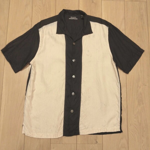 ☆USA古着卸 Lサイズ BRANDINI ブラドンニ シルク 半袖シャツ