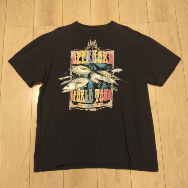 USA古着卸 Lサイズ Columbia コロンビア フィッシャー 両面プリント Tシャツ
