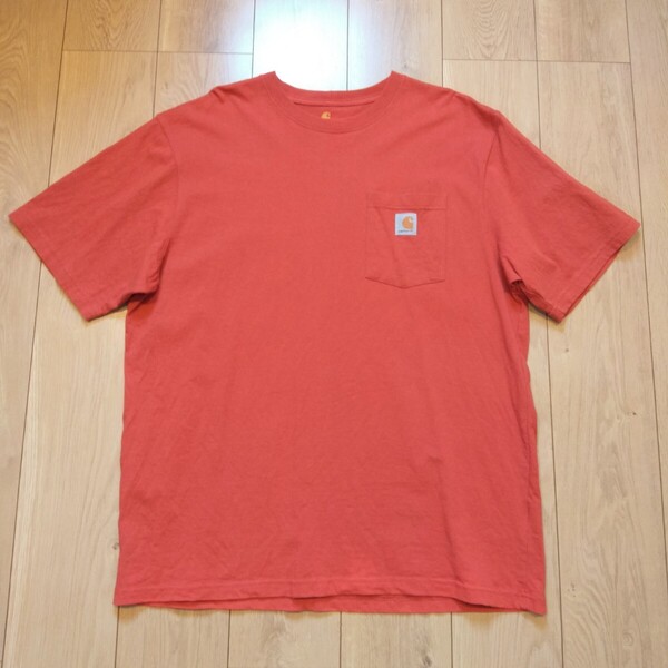 USA古着卸 Lサイズ Carhartt カーハート 胸ポケット ロゴ Tシャツ