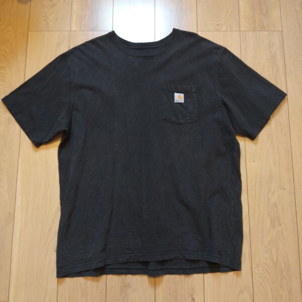USA古着卸 XLサイズ Carhartt カーハート 胸ポケット ロゴ Tシャツ