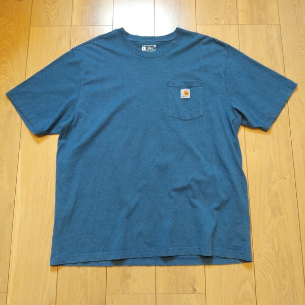 USA古着卸 XLサイズ Carhartt カーハート ロゴ 胸ポケット Tシャツ