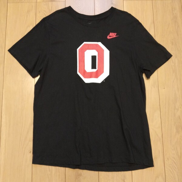 USA古着卸 XLサイズ NIKE ナイキ オハイオ州立 大学 NCAA バックアイズ ロゴ プリント Tシャツ