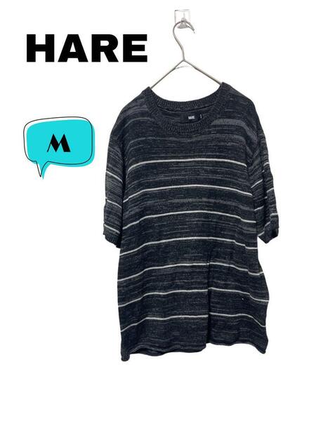 HARE ハレ ボーダー サマーニット 半袖 M