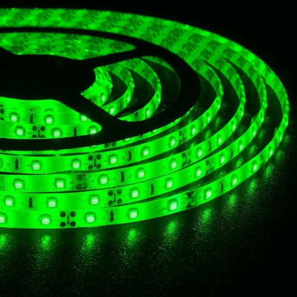 【匿名配送】 LEDテープライト グリーン 300連 白ベース 専用コネクター付 5m 防水 12V LED テープ 緑 車 自動車 バイク オートバイ