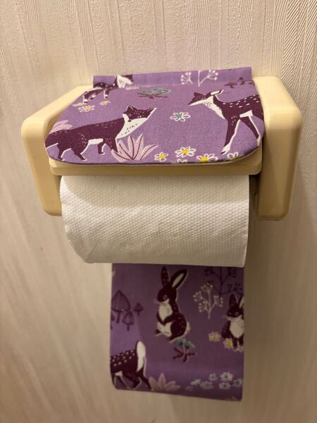 NO.406 ハンドメイド トイレットペーパーホルダーカバー動物柄 うさぎ、しか、きつね