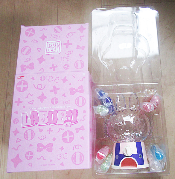 POPMART ◆ POP BEAN LABUBU MINI Colorful Party ラブブ型ガシャポンマシーン ガチャガチャ ラブブ ガチャポン カプセルマシン