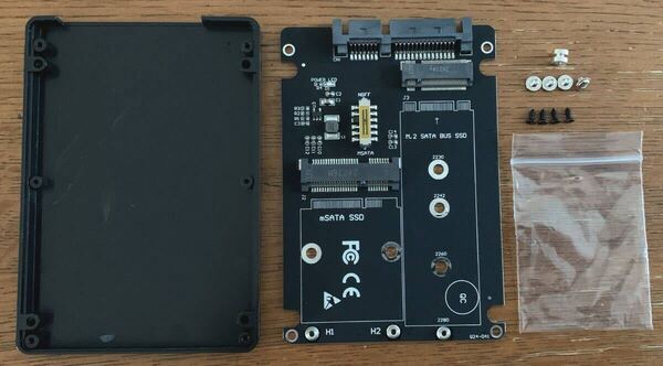 送料込 M.2 NGFF(SATA) と mSATA を SATA 2.5インチ SATA に変換 /外装ケース・ネジ付属/動作確認済