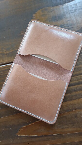 カードケース 名刺入れ 栃木サドルレザー ハンドメイド ☆(ナチュラル色)☆76