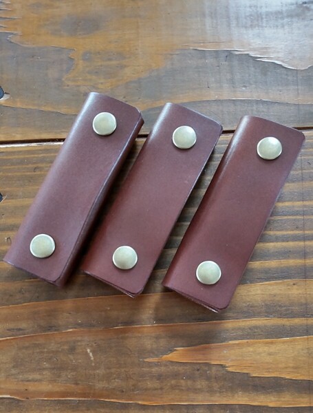 持ち手カバー 3点セット 栃木サドルレザー ハンドメイド ☆(ナチュラル色)☆74