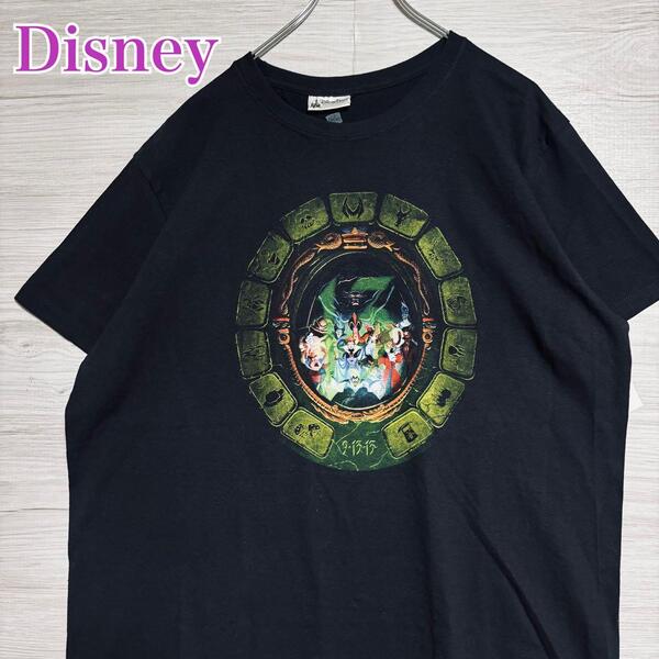 【入手困難】Disney ディズニー ヴィランズ Tシャツ XLサイズ キャラクター マレフィセント 一点物 レア 半袖 ゆったり アニメ