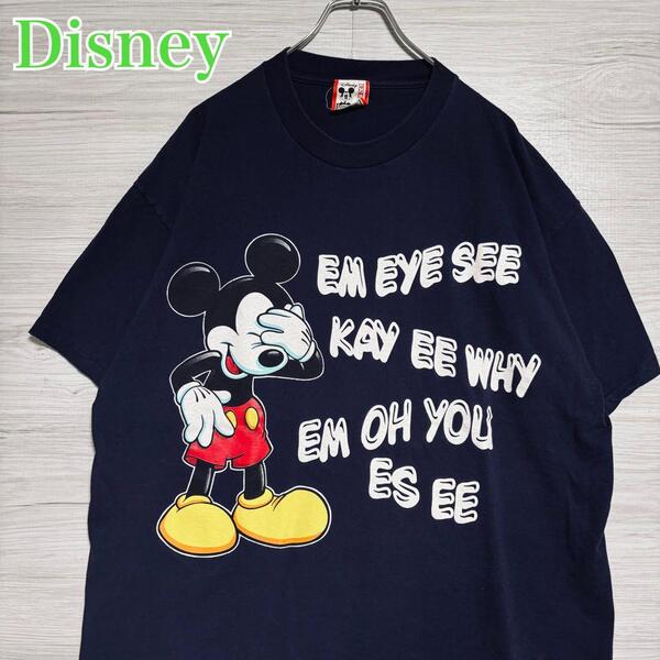 【入手困難】Disney ディズニー ミッキー Tシャツ XLサイズ 90s 半袖 海外輸入 一点物 キャラクター ディズニーランド