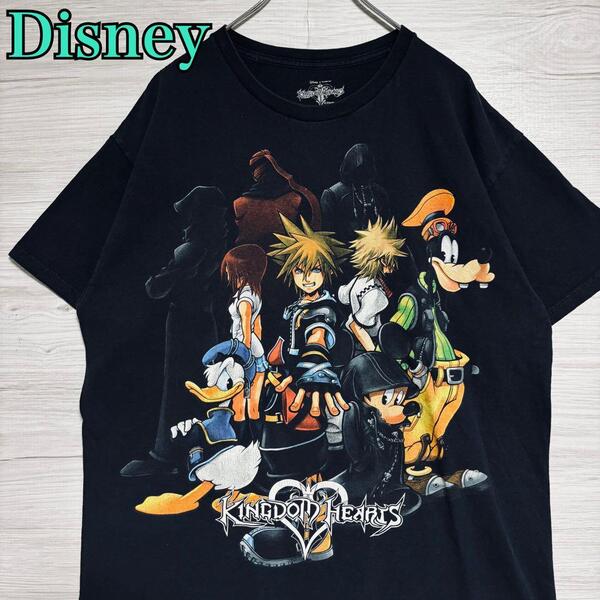 【入手困難】Disney ディズニー キングダムハーツ Tシャツ Lサイズ 半袖 海外輸入 一点物 ソラ キャラクター ゲーム ゆったり