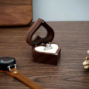 指輪ケース リングケース ハート 木製 ジュエリーボックス ギフト プロポーズ 指輪 アクセサリーケース リング