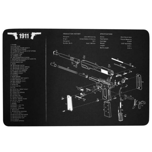 1911 コルト ガバメント ガンメンテナンスマット クリーニングマット マウスパッド サバゲー アクセサリー ミリタリー エアガン ガスガン b