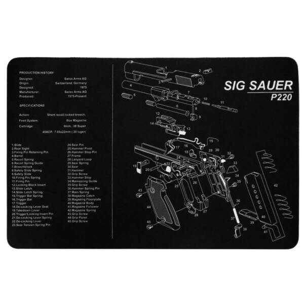 SIG SAUER P220 ガンメンテナンスマット クリーニングマット マウスパッド サバゲー アクセサリー ミリタリー エアガン ガスガン