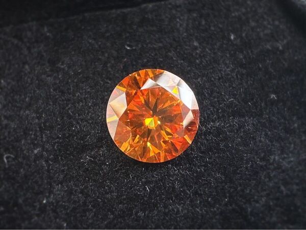 モアサナイト オレンジ orange 1.0CT 6.5mm ルース 裸石 証明書付き 人工ダイヤモンド モアッサナイト