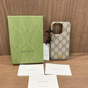 未使用品 GUCCI グッチ GGスプリーム iPhone14PRO iPhoneケース スマホケース 携帯ケース 箱付き レディース メンズ ブランド おしゃれ