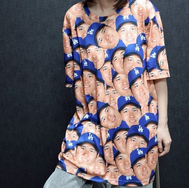 大谷翔平 ドジャース FOCO 顔だらけTシャツ サイズM MLB公式