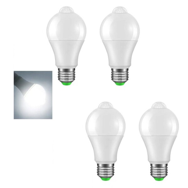 9w LED電球 明暗センサー 人感センサー E26口金 電球色 省エネ ホワイト 4個 高輝度 LEDライト 昼白