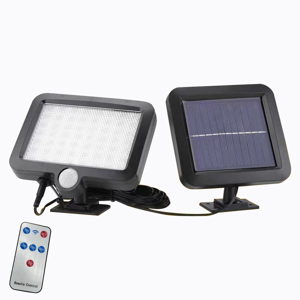 LEDソーラーライト 56LED センサーライト 防水 リモコン付き セキュリティライト 分離型 爆光