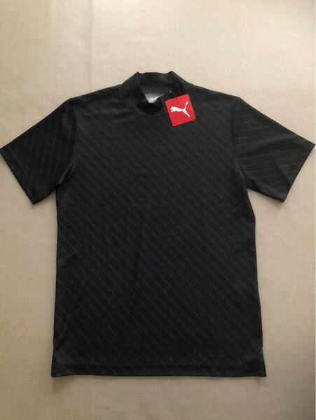 送料無料◆新品◆PUMA GOLF グラフィック ストライプ 半袖モックネックシャツ◆(S)◆622406-01◆プーマ ゴルフ