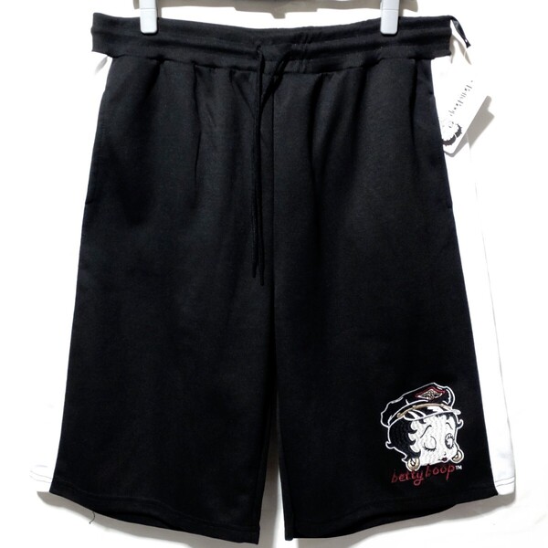 特価/未使用【サイズ=3L(2XL)】BETTY BOOP/ベティ ブープ/メンズ/左右ポケット付きジャージ/ハーフパンツ/胴囲=96~106cm/navy