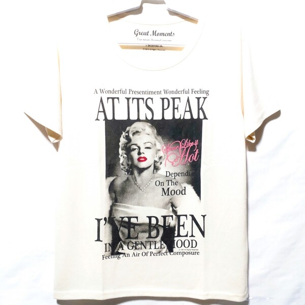 特価/未使用【サイズ=L(レディス)】 Great Moments/グレート モーメンツ/レディス/半袖/Tシャツ/胸囲=86~94cm/cream