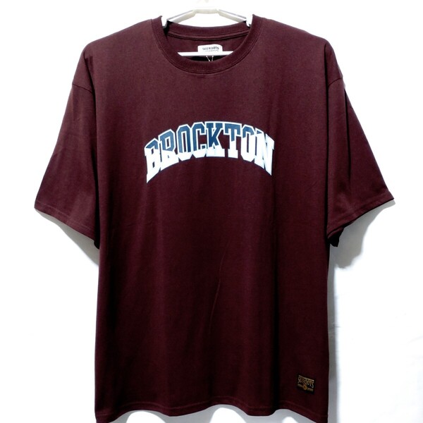 特価/未使用【サイズ=4L(3 XL)】アメカジ/英字プリント/メンズ/半袖/Tシャツ/胸囲=110~118cm/burgundy