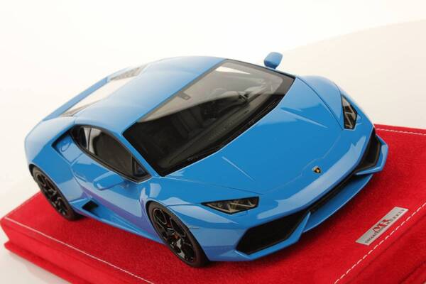 ★大赤字!世界で1台!超希少な青!赤アルカンタラ台座!ケース封印シール未開封!MR 1/18 ウラカン LP610-4 青 Blue Le Mans 黄キャリパ-