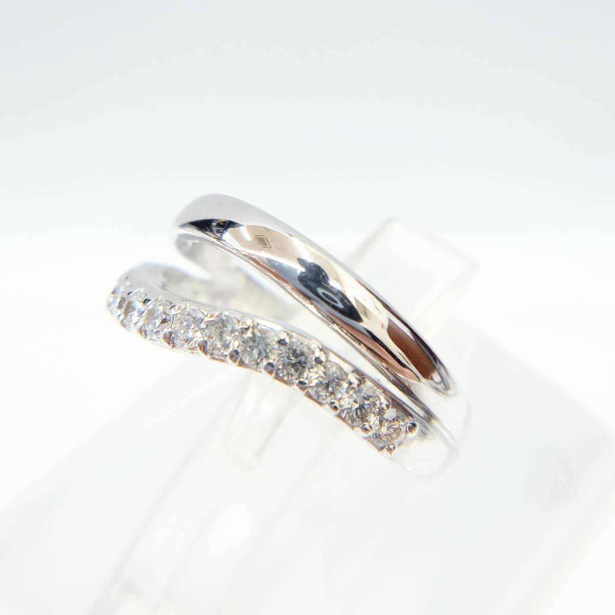 K18WG ダイヤモンド 0.23ct 6号 4.0g 指輪 リング プロング