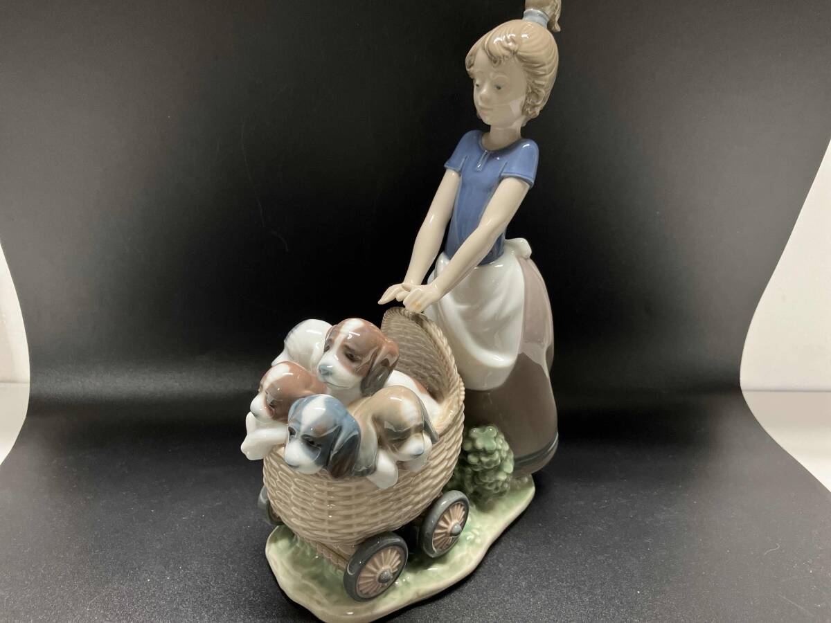 仔犬とピエロ＃5278☆リヤドロスペインポーセリンヴィンテージ