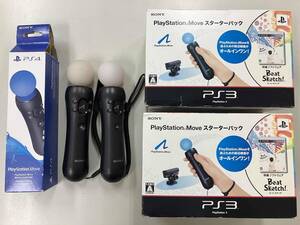 ジャンク Play Station MOVE スターターパック×2、コントローラ×3