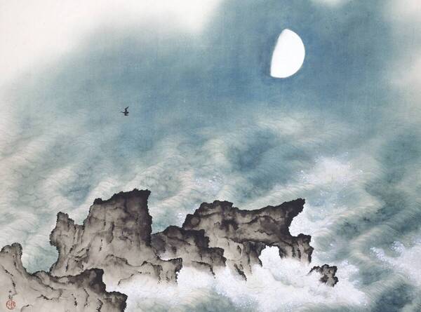 新品 横山大観「海潮四題・夏」の高級印刷画 A4版サイズ 額なし 特価980円(送料込)即決