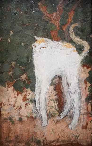新品 ピエール・ボナール「白い猫」の高級印刷画 A4版サイズ 額なし 特価980円(送料込)即決