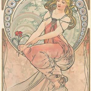 新品 ミュシャ「ラ・ペインチュール」の特殊技法高級印刷画 A4版サイズ 額なし 特価980円(送料込)即決